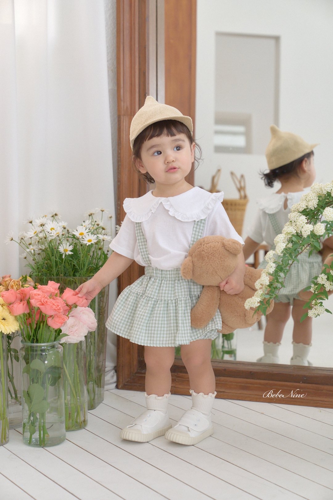 ☀️預訂 韓國直送☀️🇰🇷Bebenine兩色格紋純棉吊帶包屁裙