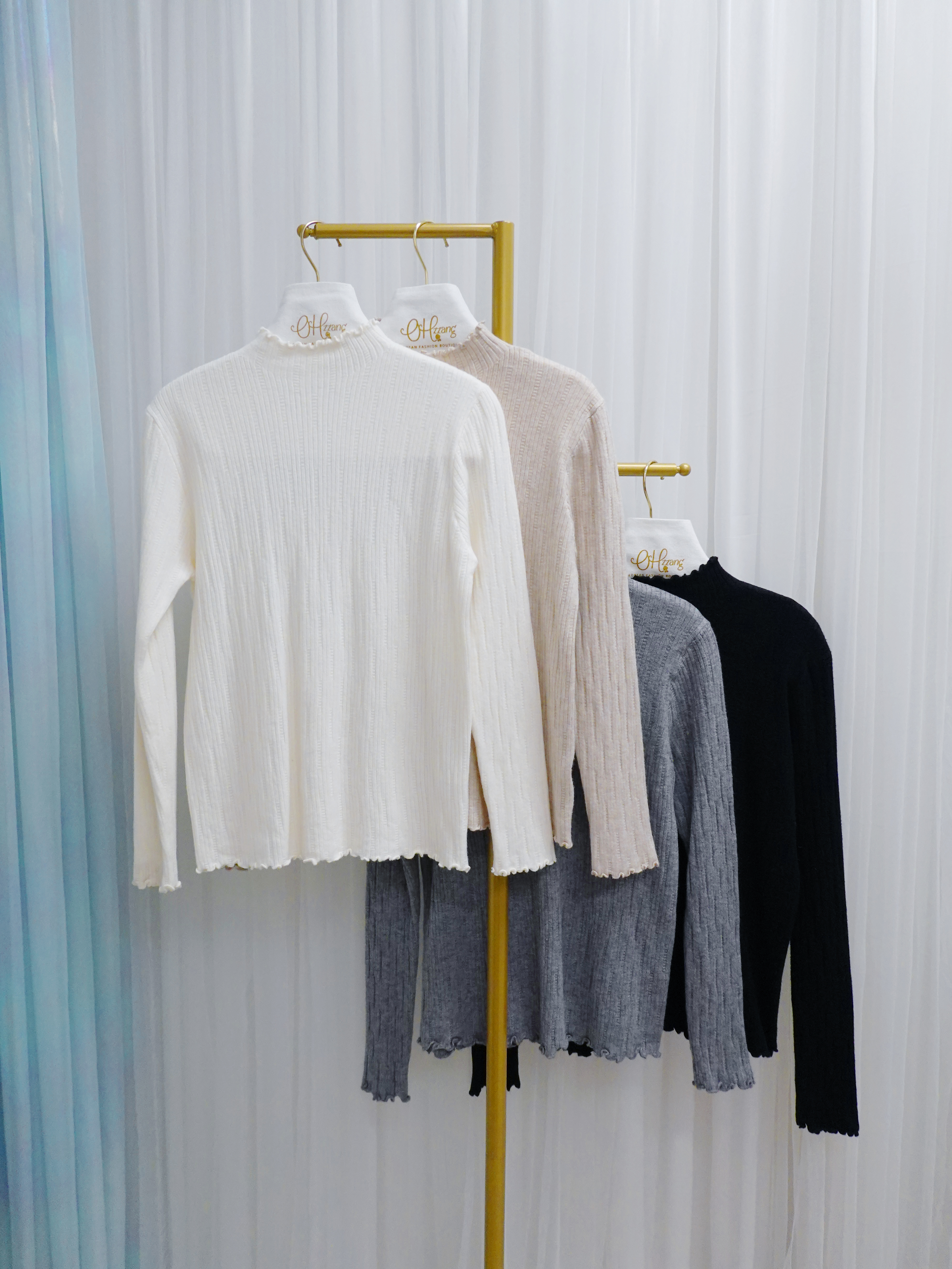 TOP13_12A 小企領彈性毛冷TOP (4色)