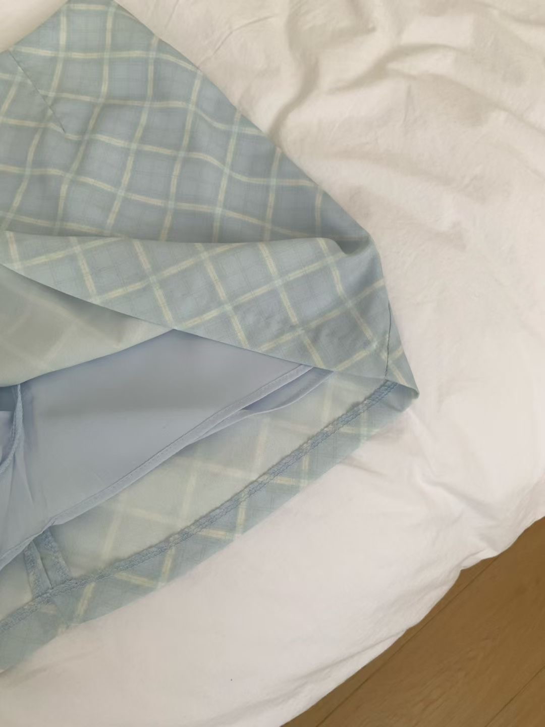 【  🫧超美春天配色☘️♡ | Sheer滑捋捋～中高腰斜紋格仔裙🤍 】 Spring Love Checked Skirt(兩色入)