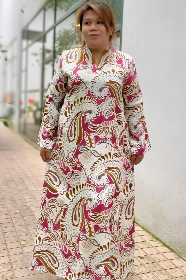 Linen Dress - Fuschia