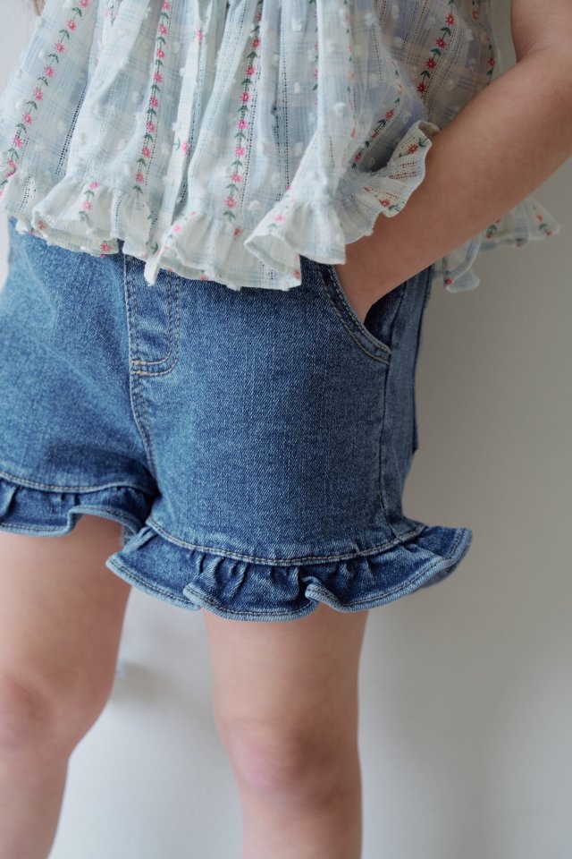 Momoann | frill denim shorts (size 7(100-105)