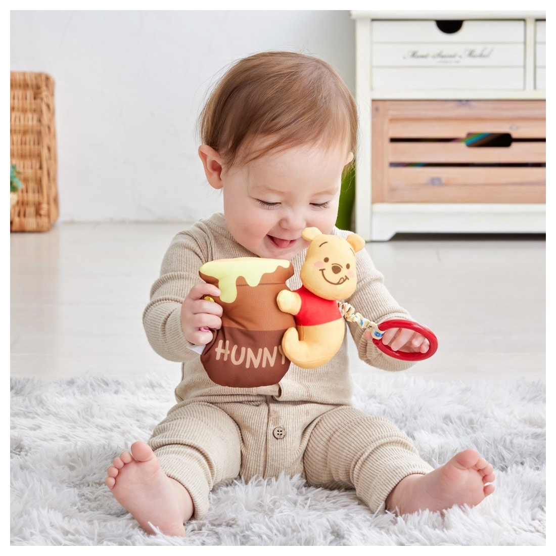 現貨🌸日本直送 |TAKARA TOMA迪士尼小熊維尼布藝可掛床掛嬰兒車安撫玩具