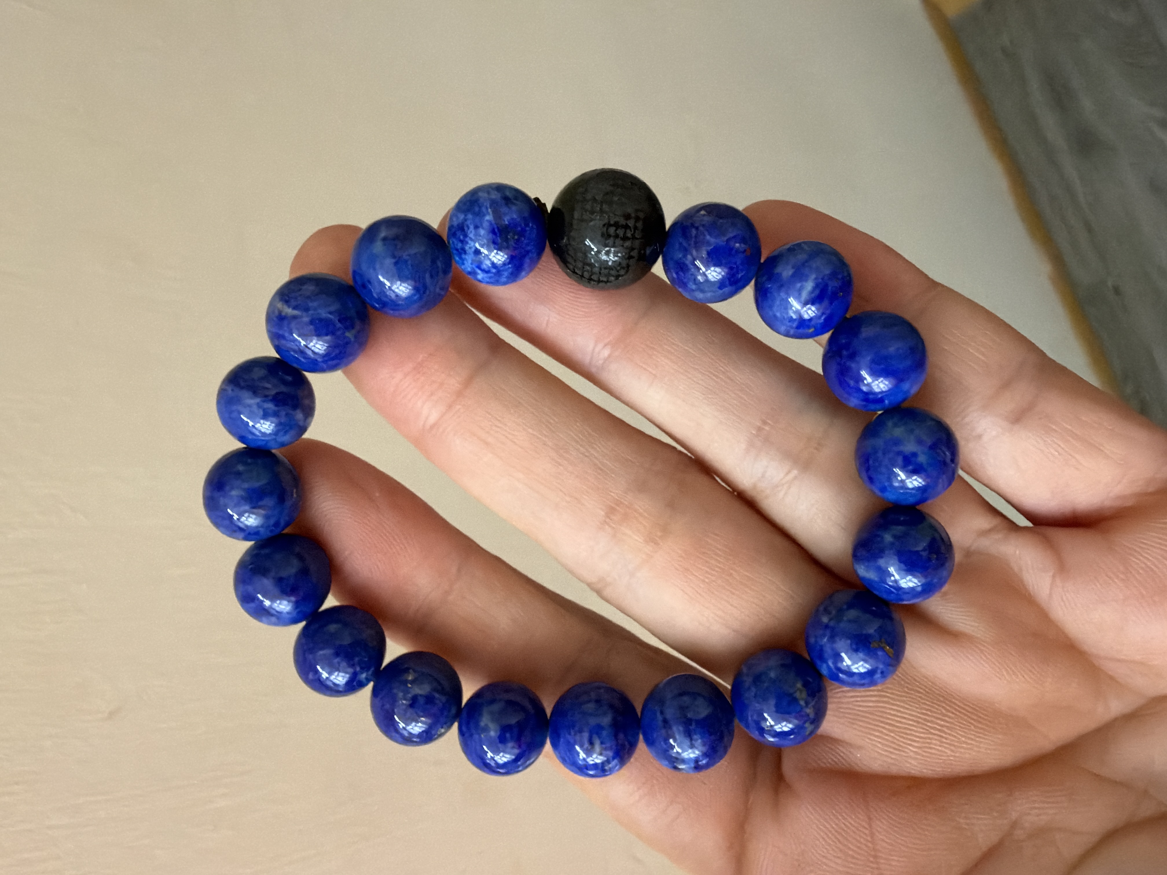 10mm 青金石手串 配：心經