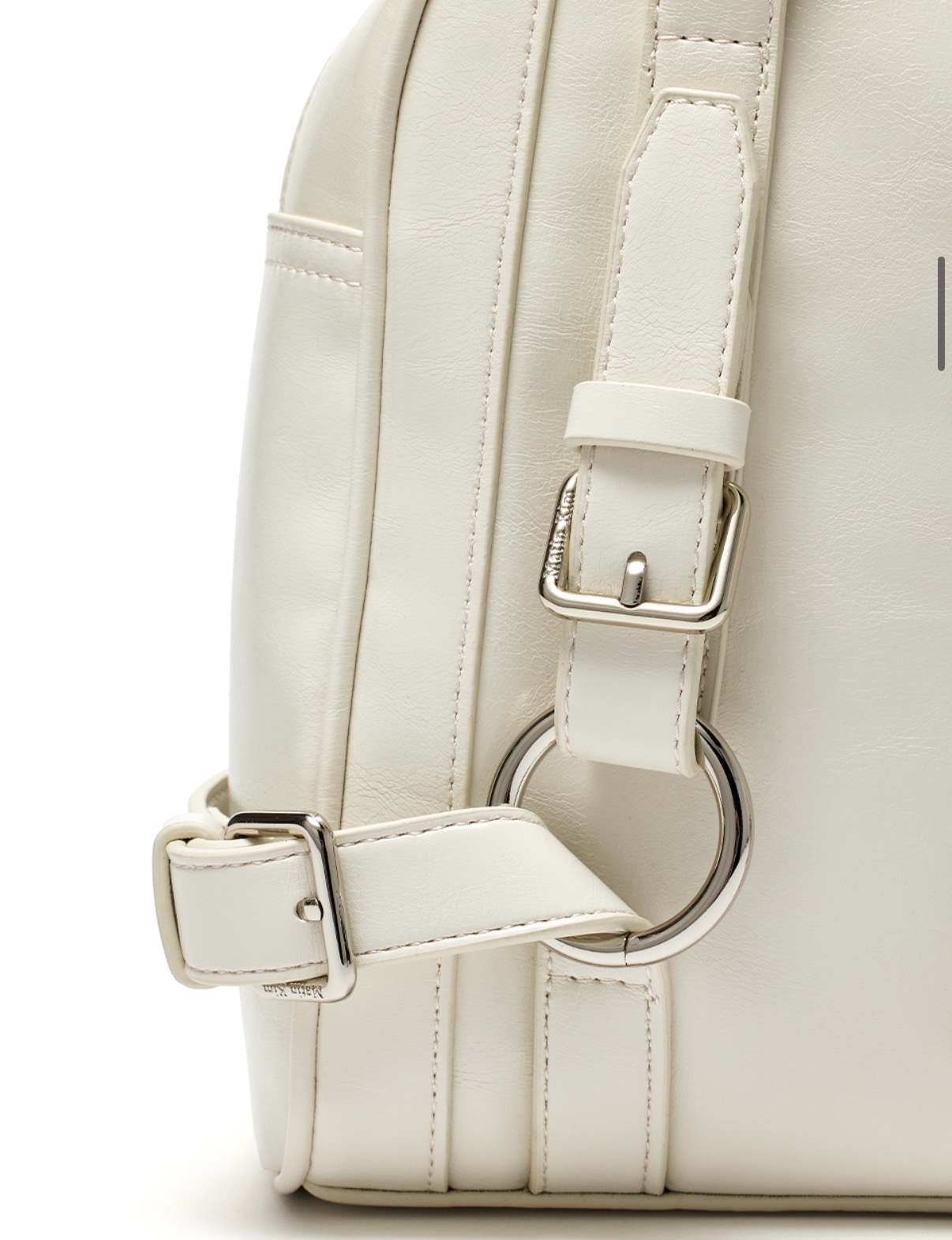 MATIN KIM特價場 BIKER DETAIL SQUARE SHOULDER BAG IN IVORY