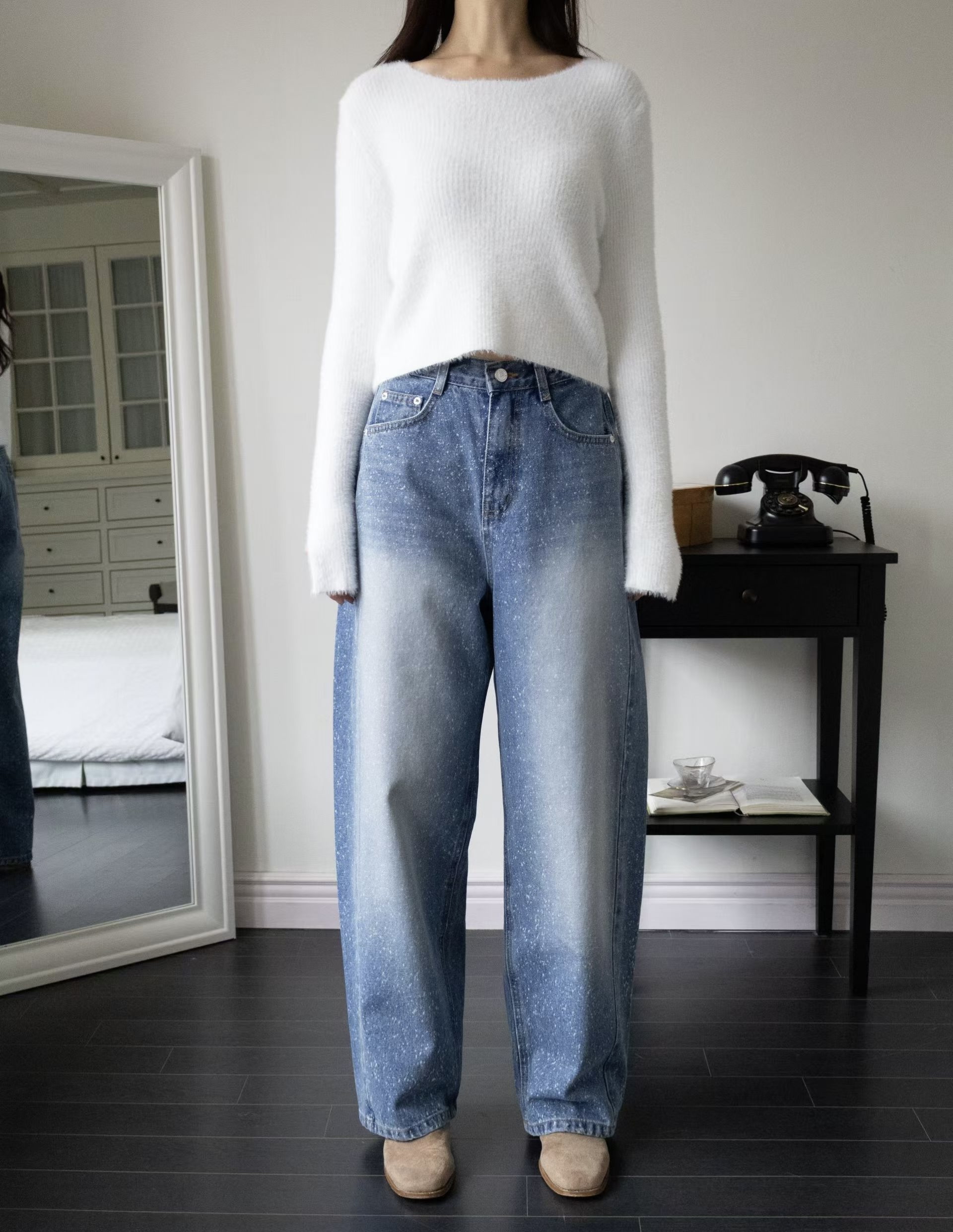 潑墨洗水牛仔褲