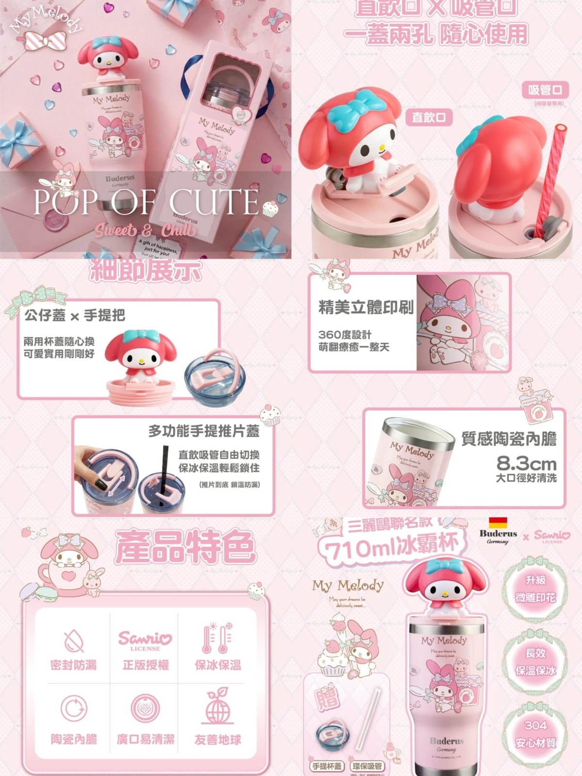 *德國 Buderus X Sanrio聯名款陶瓷冰霸杯*
