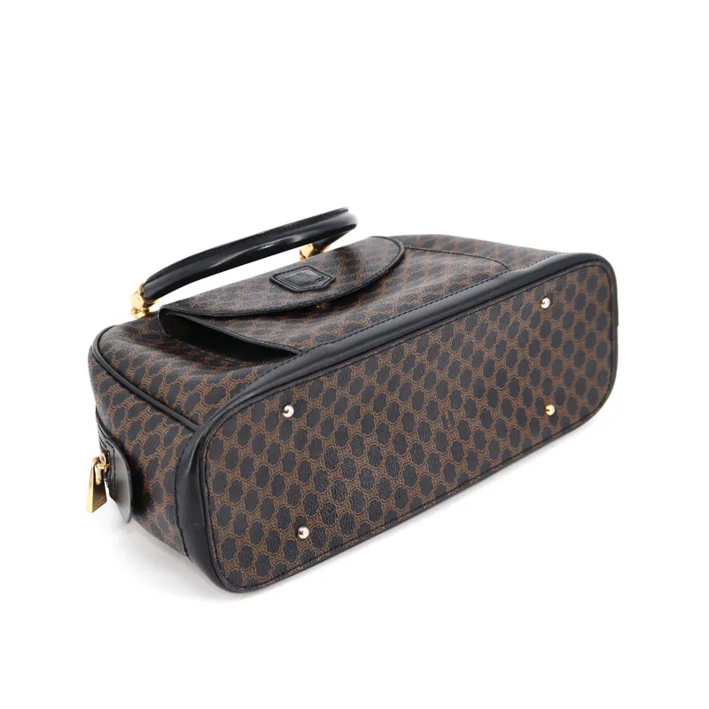 Celine Black Macadam Front Pocket Bowling Bag