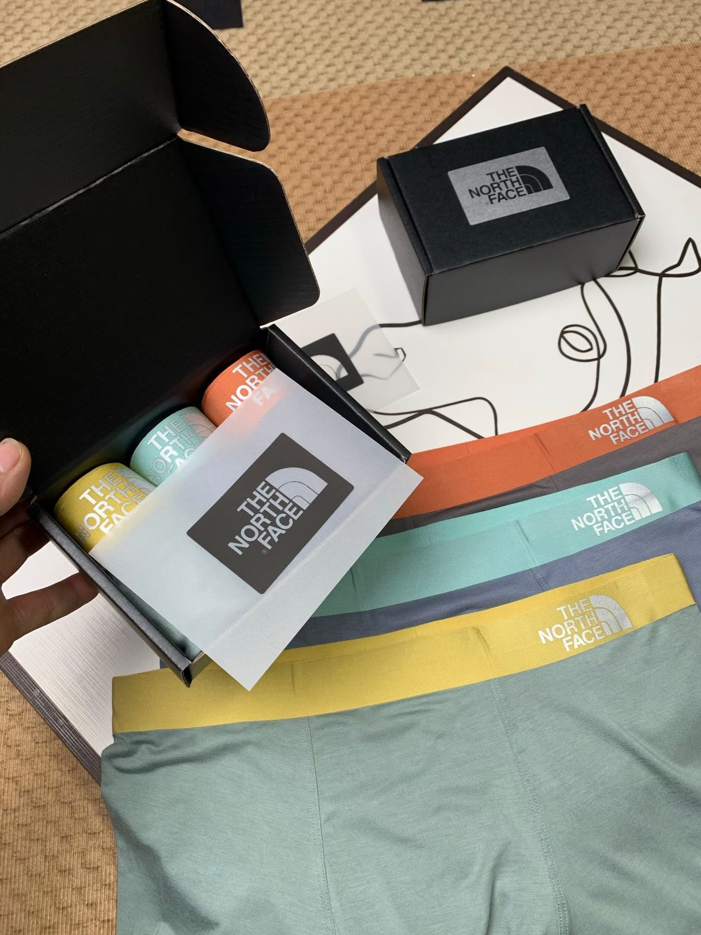 The North Face莫代爾撞色腰頭抑菌透氣無痕壓膠男士內褲 