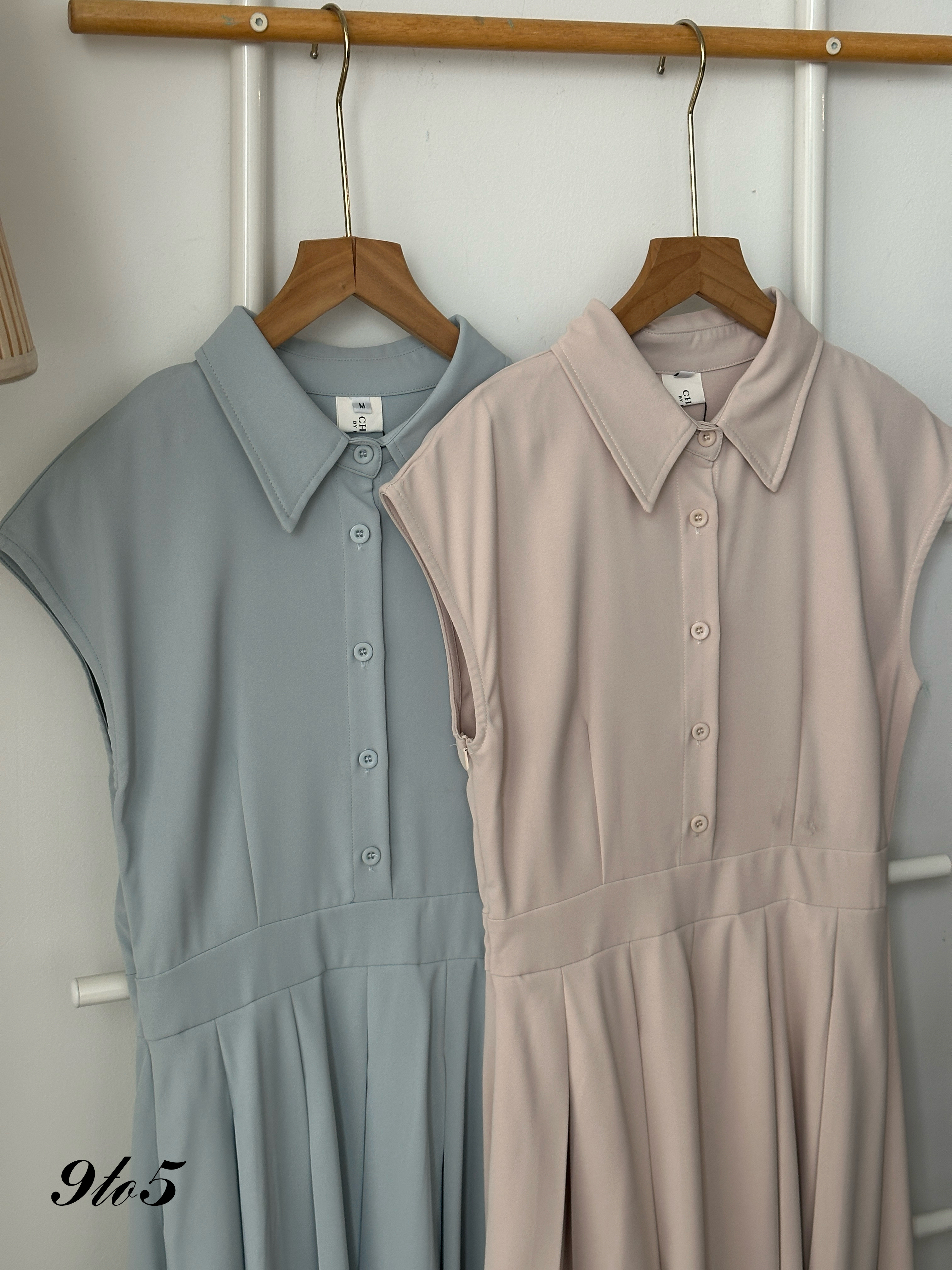 D2337 Cape Sleeve Pleated Dress - 3 Colors