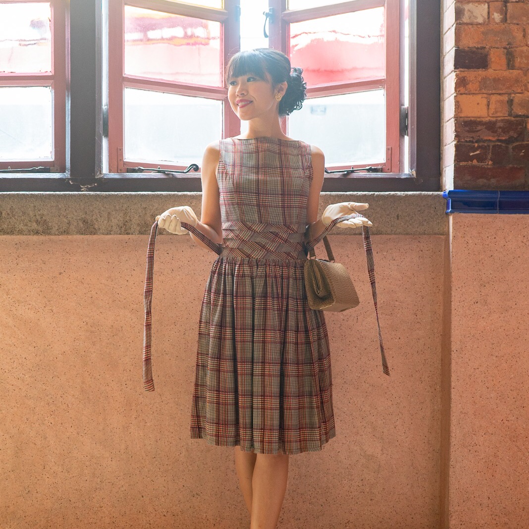 (Ready-Made) Summer in Woodland - 1950s Inspired Checkered Summer Dress - Vest (FM176)