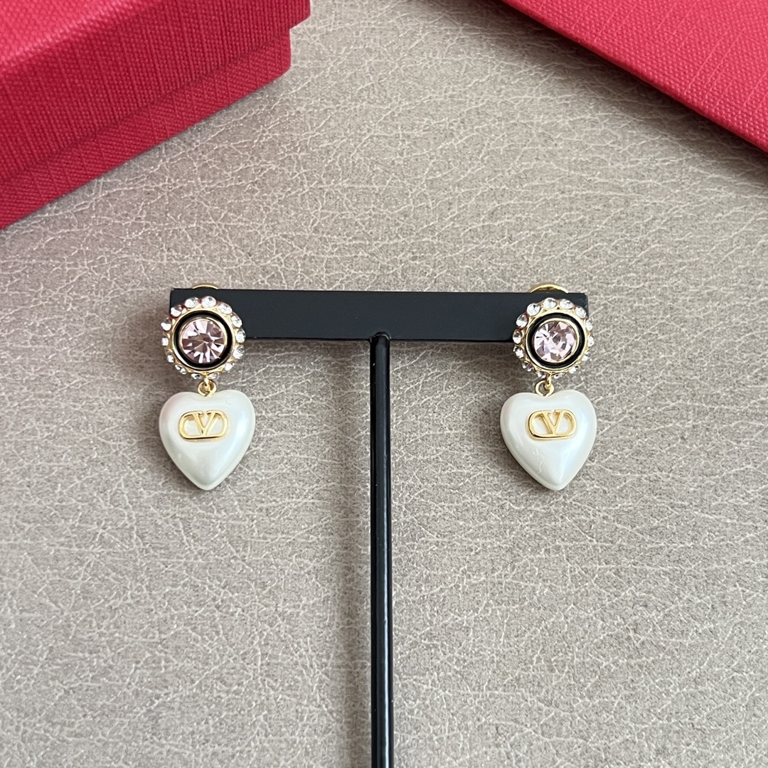 【原單】Valentino 心形吊飾珍珠耳環 - 禮盒裝