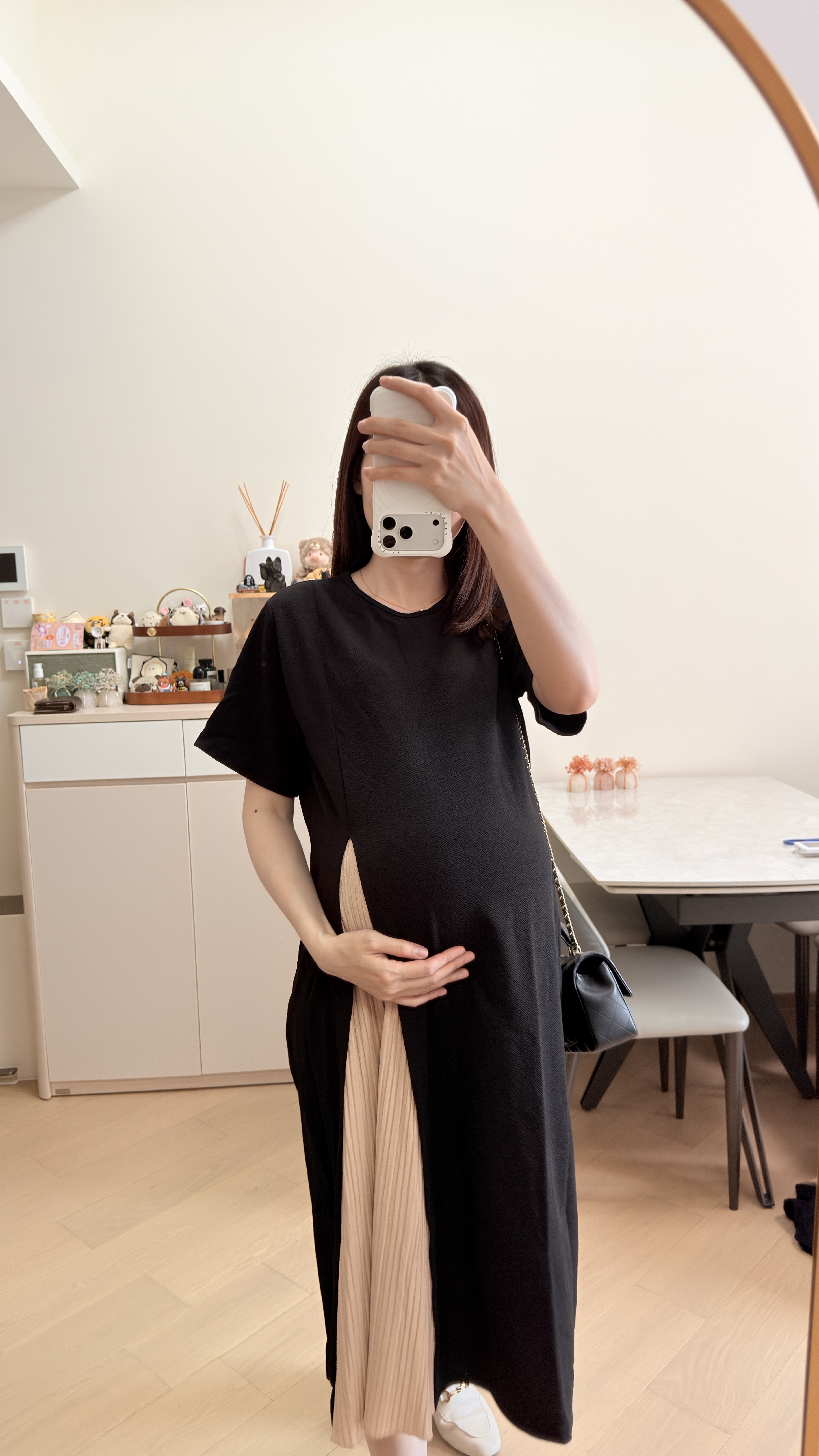 Pleated Chiffon Dress