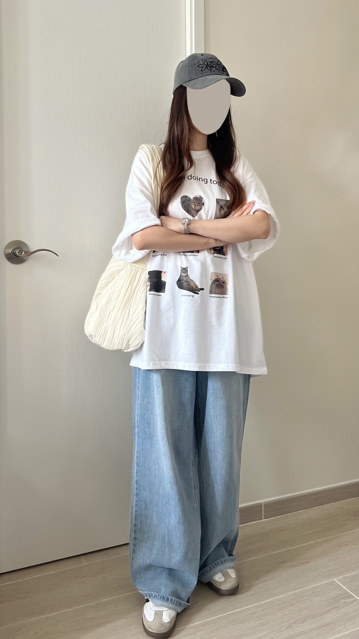 九宮格喵喵oversize tee