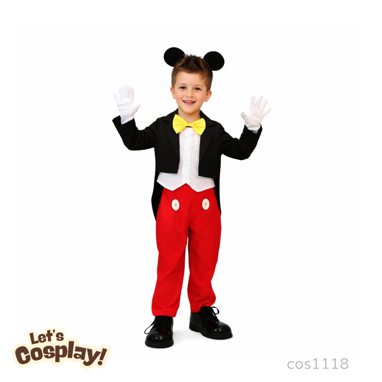 Lets cosplay 兒童米奇老鼠 Mickey Mouse Cosplay 服裝 立體造型 聖誕節 萬聖節 角色扮演必選 遊Disney必穿服裝 cos1079