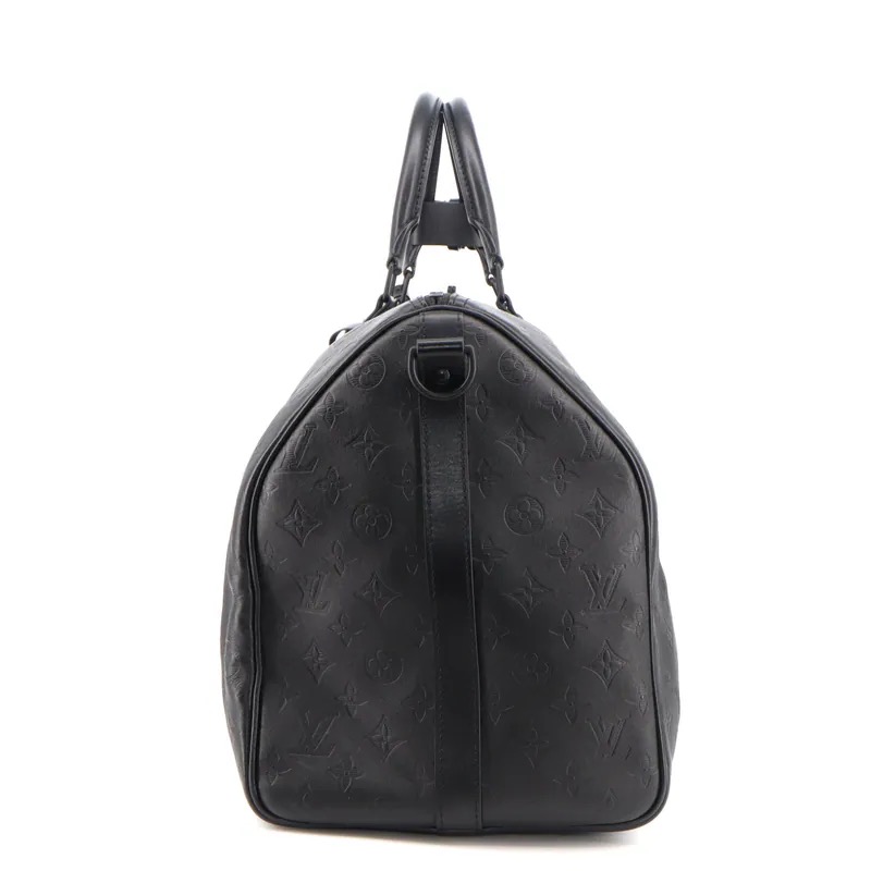 Louis Vuitton Monogram Shadow Keepall 50 Bandouliere Travel Bag
