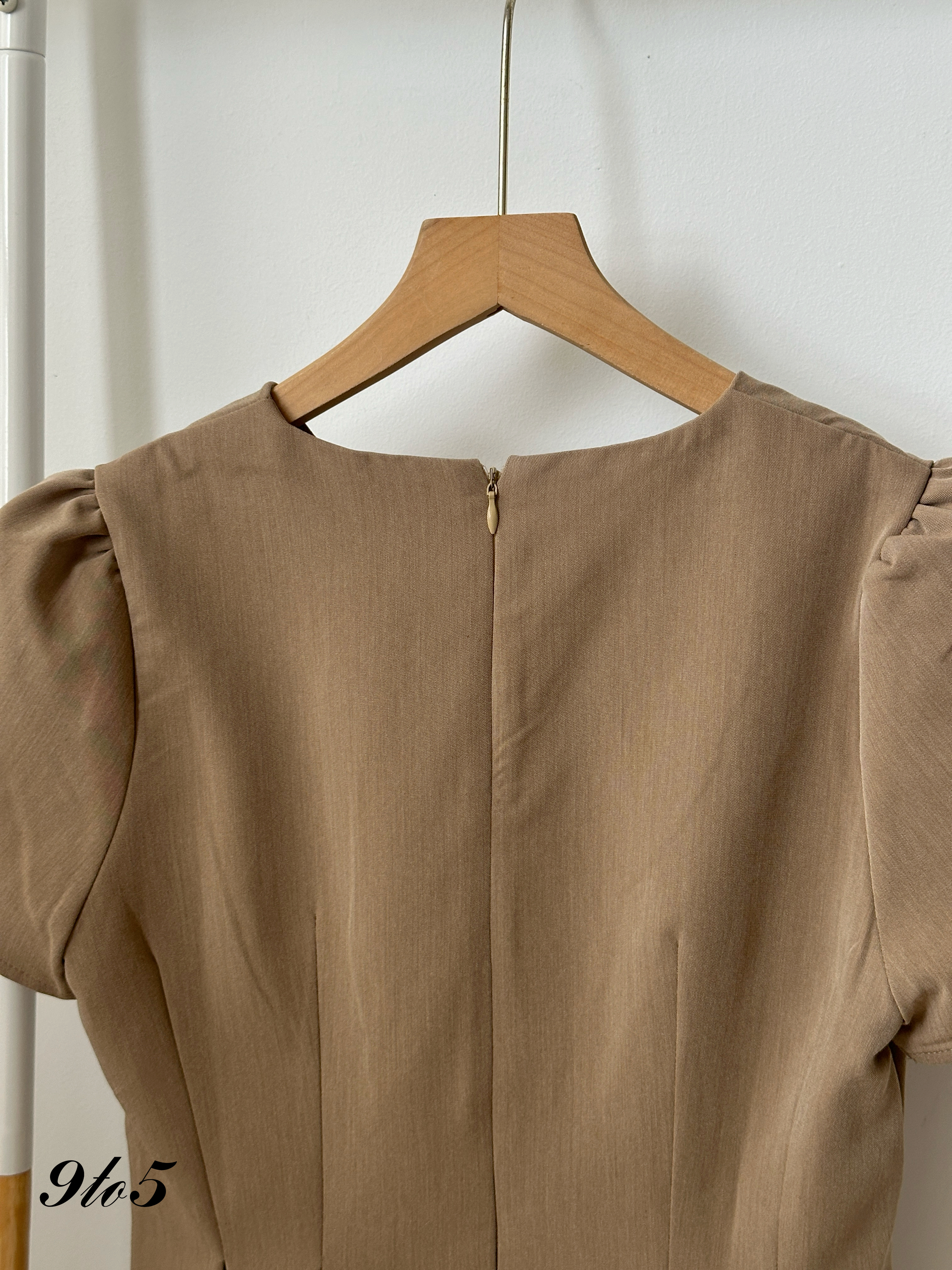 T4133 Puff Sleeve Peplum Top - 3 Colors 