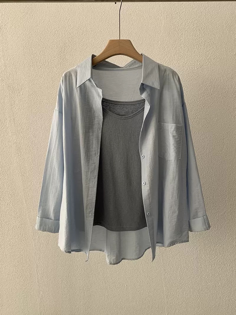 爆款！休闲穿搭 防晒衬衫两件套