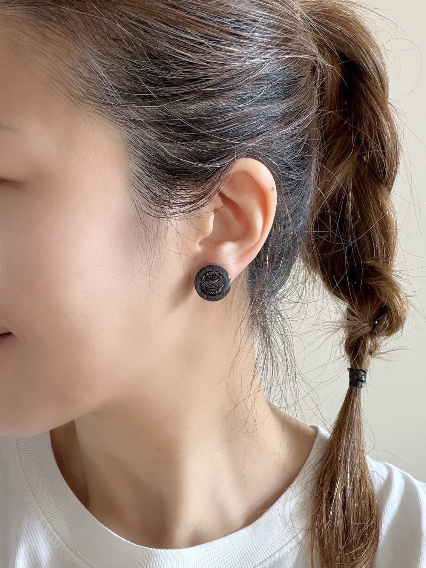 日本Vintage鈕扣耳環