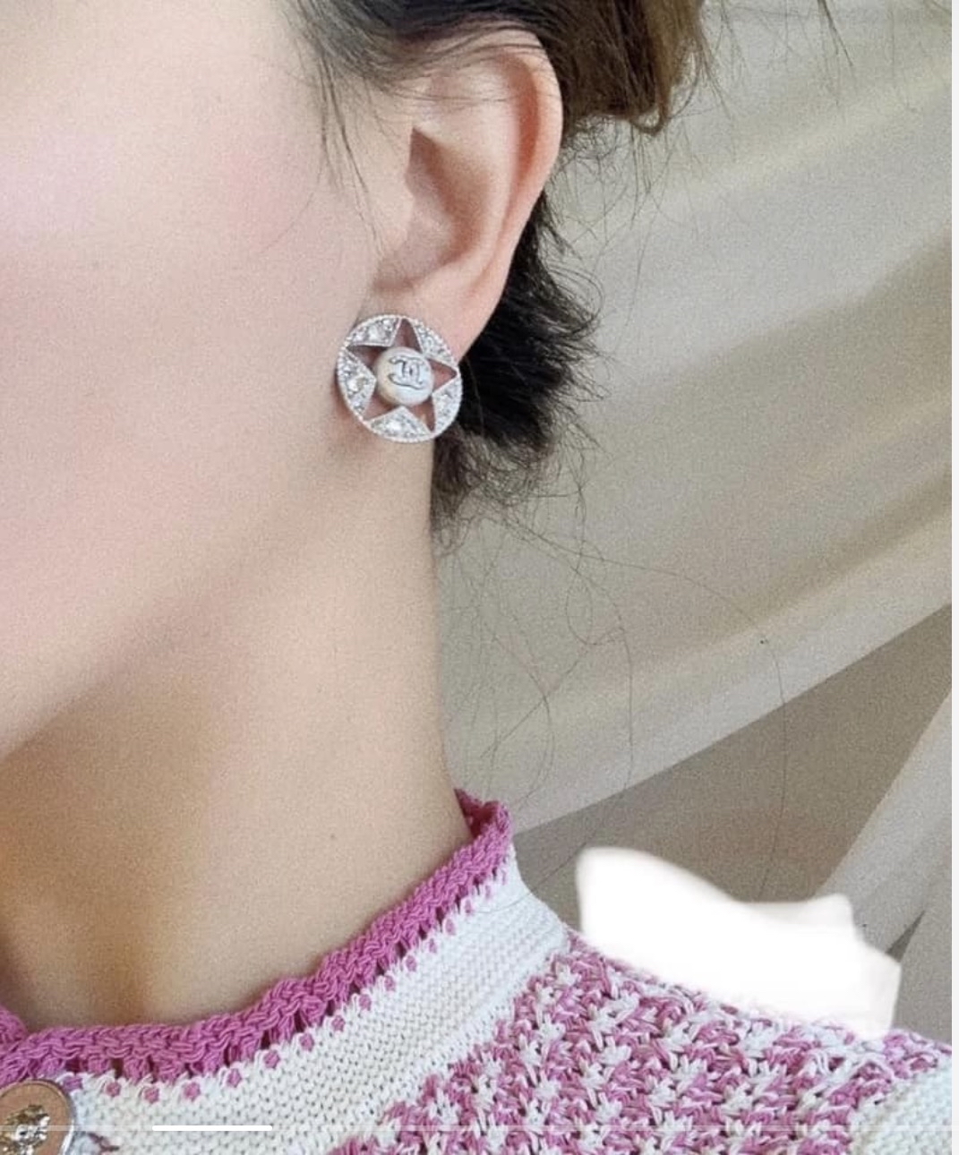Chanel香奈兒星形鑲鑽耳環