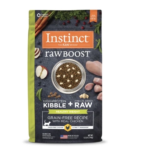 Instinct 本能 Raw Boost 無穀物 凍乾生肉系列 貓糧控制體重（雞肉）4.5Lbs