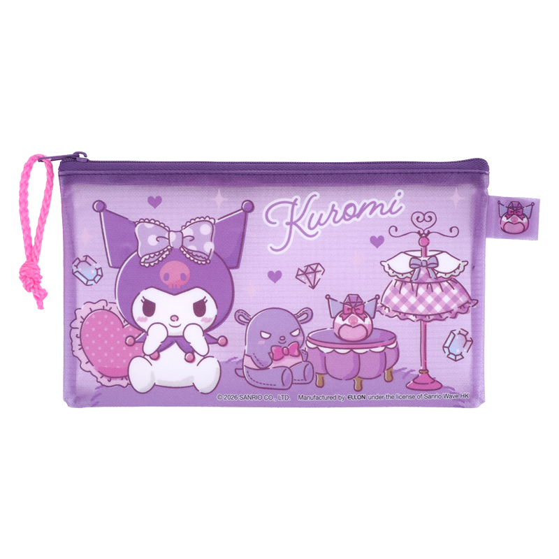 Kuromi PVC Mesh Bag w/ Zipper (M - Glitter) PVC 面網底拉鍊快勞袋 (中) (閃紗料)