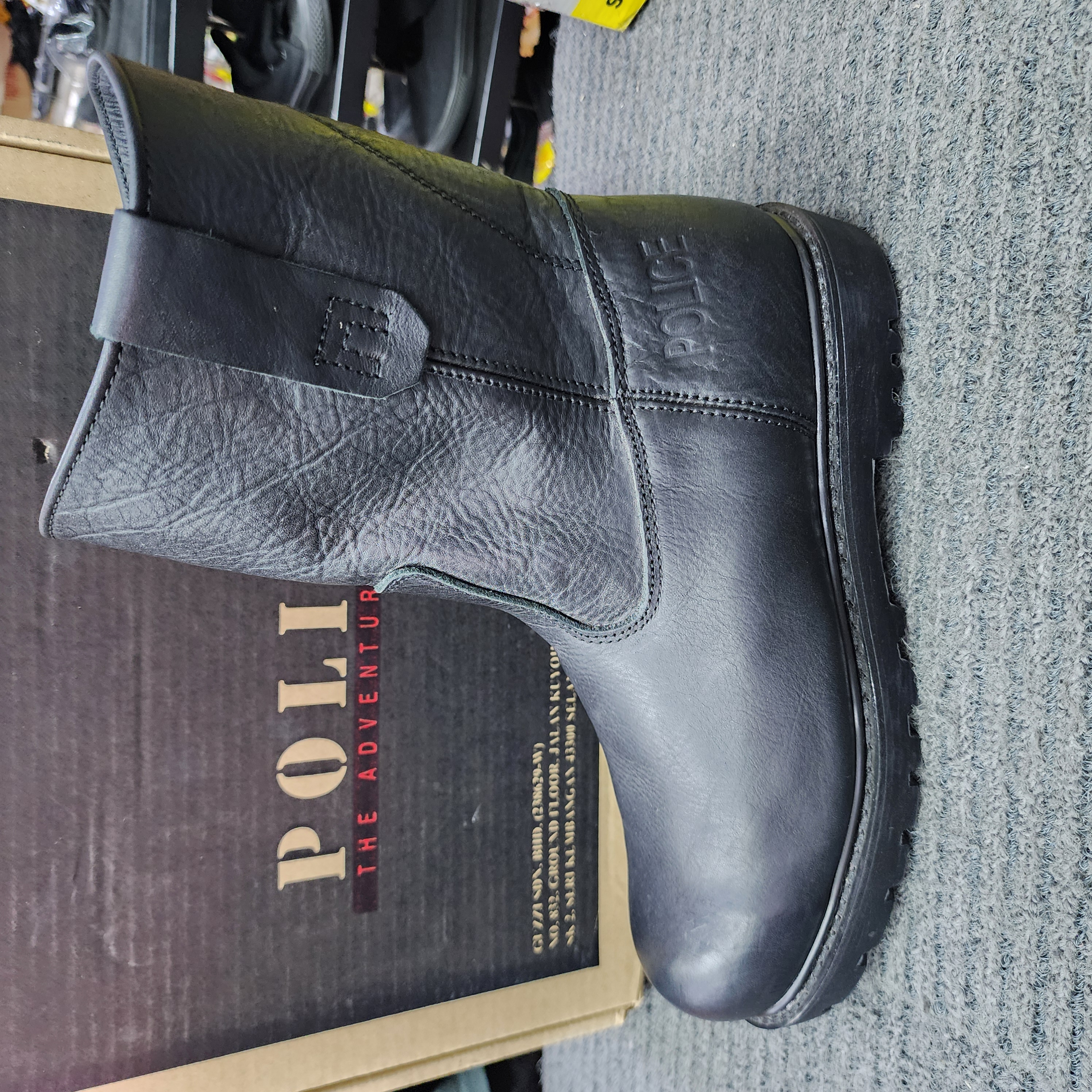 POLICE SAFETY SHOES 9123 HIGH CUT FULL LEATHER MAROON DARK MAROON BROWN BLACK GOODYEAR WELT SIRIM DOSH Kasut Keselamatan