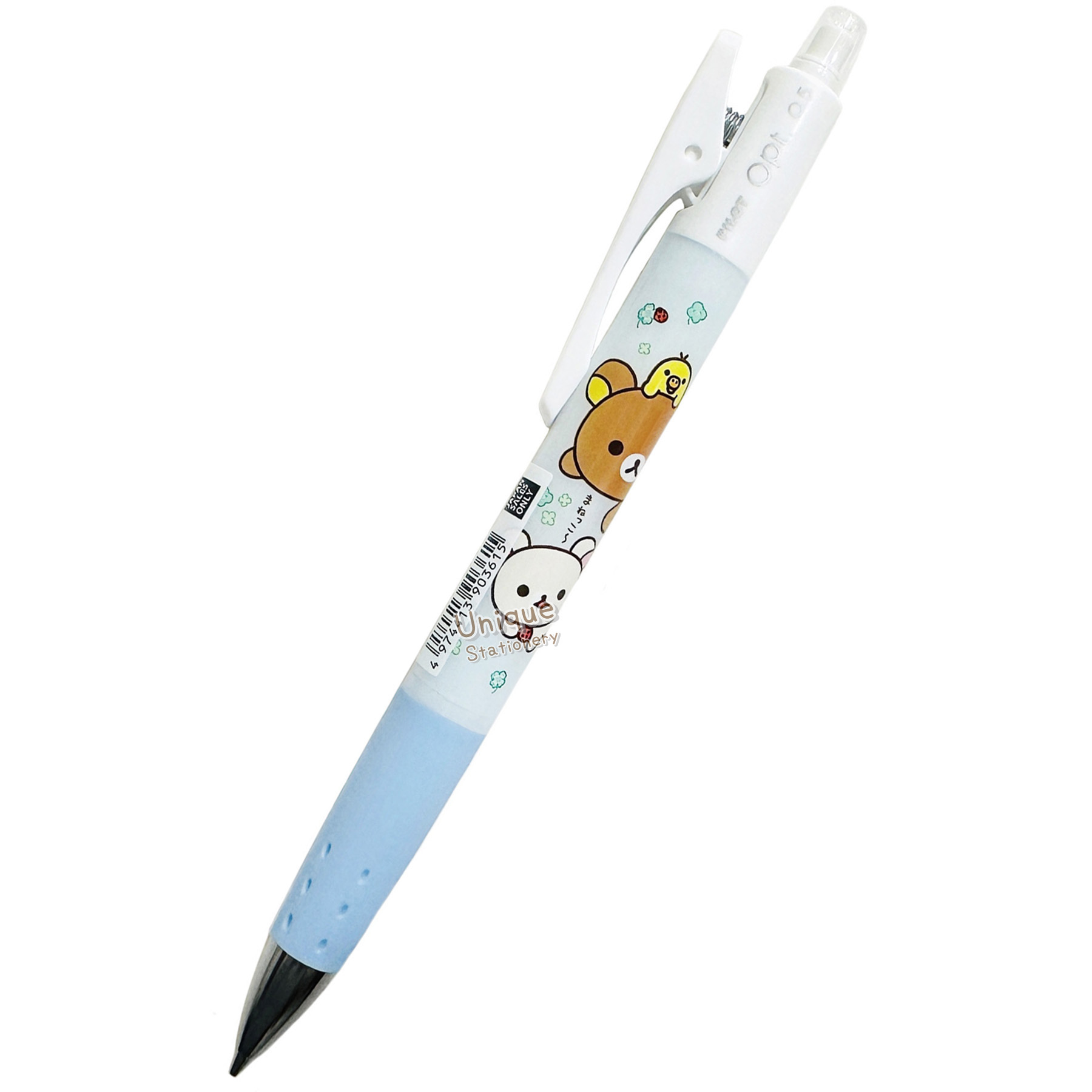 現貨｜San-X Rilakkuma 鬆弛熊 Chairoikoguma 茶小熊 日本製 Pilot Opt. 0.5mm 搖搖 鉛芯筆 (P25901- Blue)
