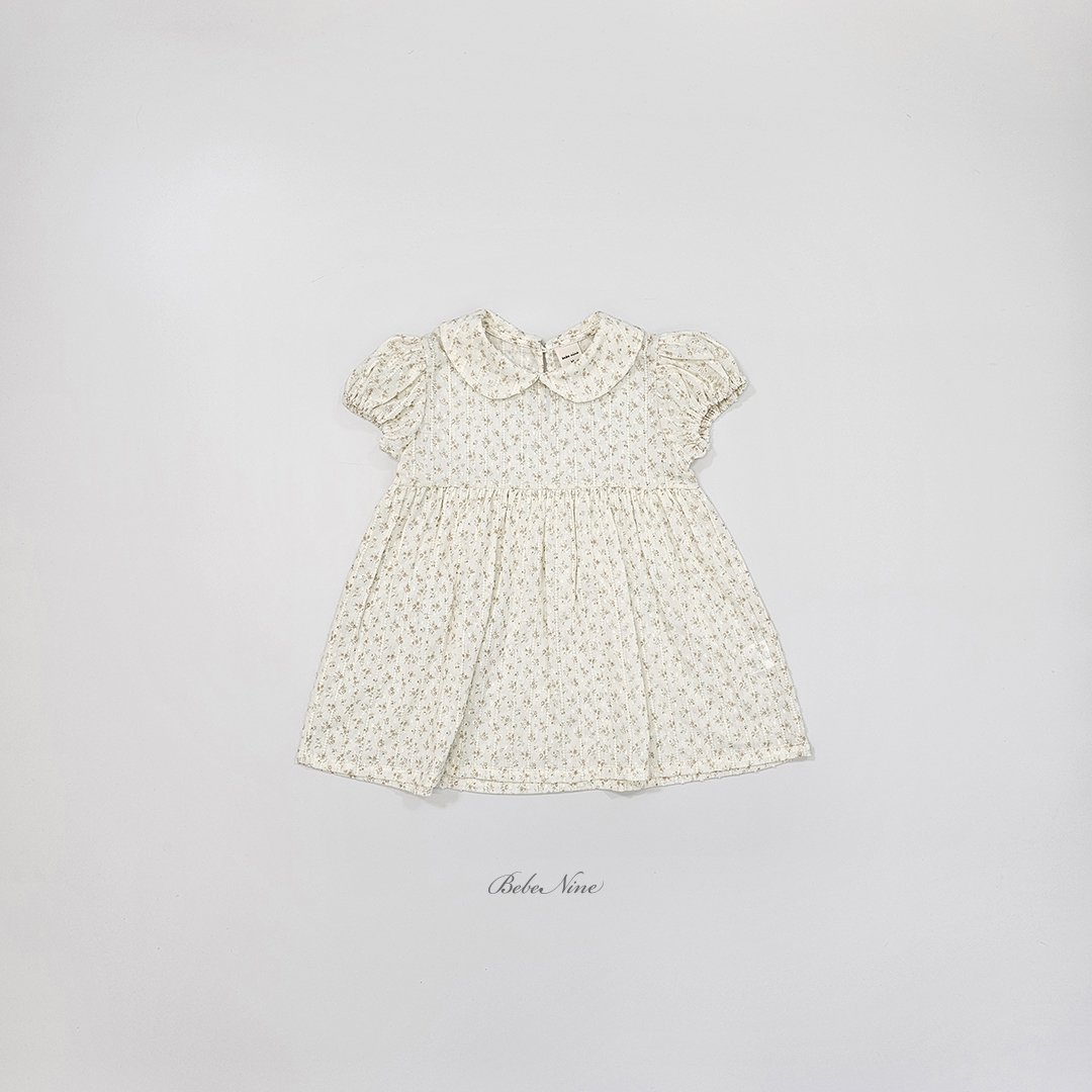 ☀️預訂 韓國直送☀️🇰🇷Bebenine兩色小碎花泡泡袖翻領連身裙