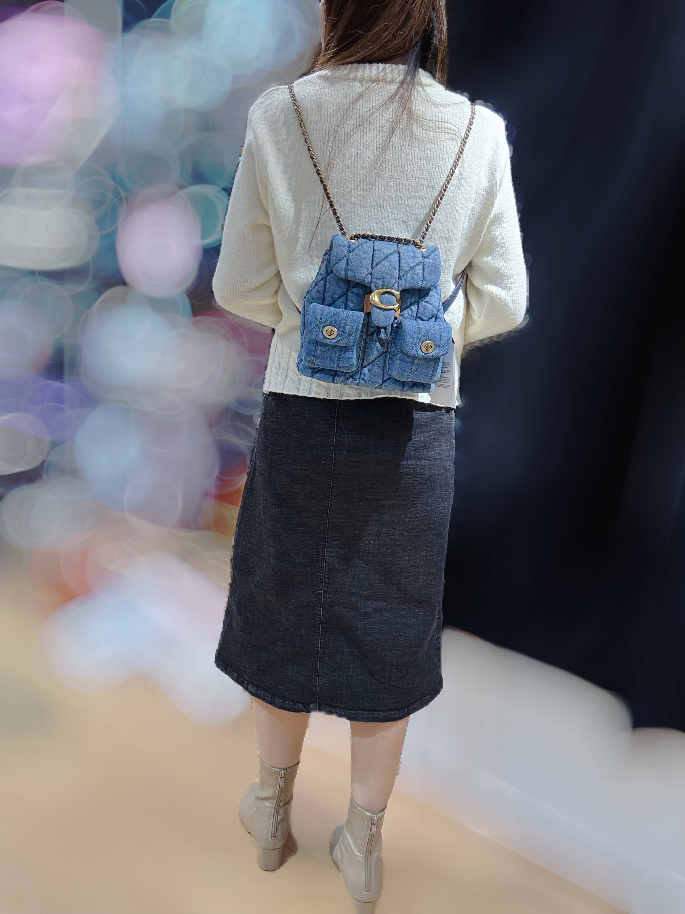 Coach Tabby denim backpack 