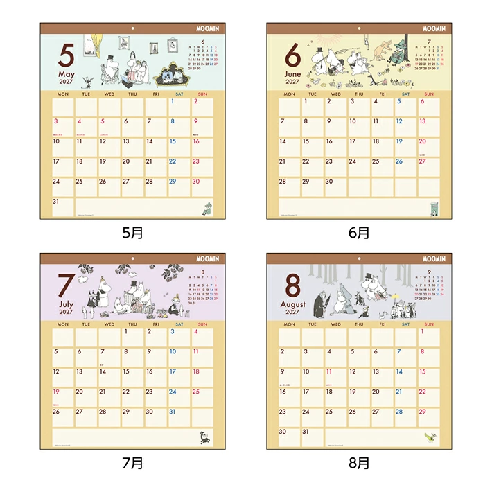 🆕【⭐訂購⭐】 🇯🇵日本直送 🌀 #Moomin #日本製 2027年 掛牆月曆🌀[ELID-0035][261006]