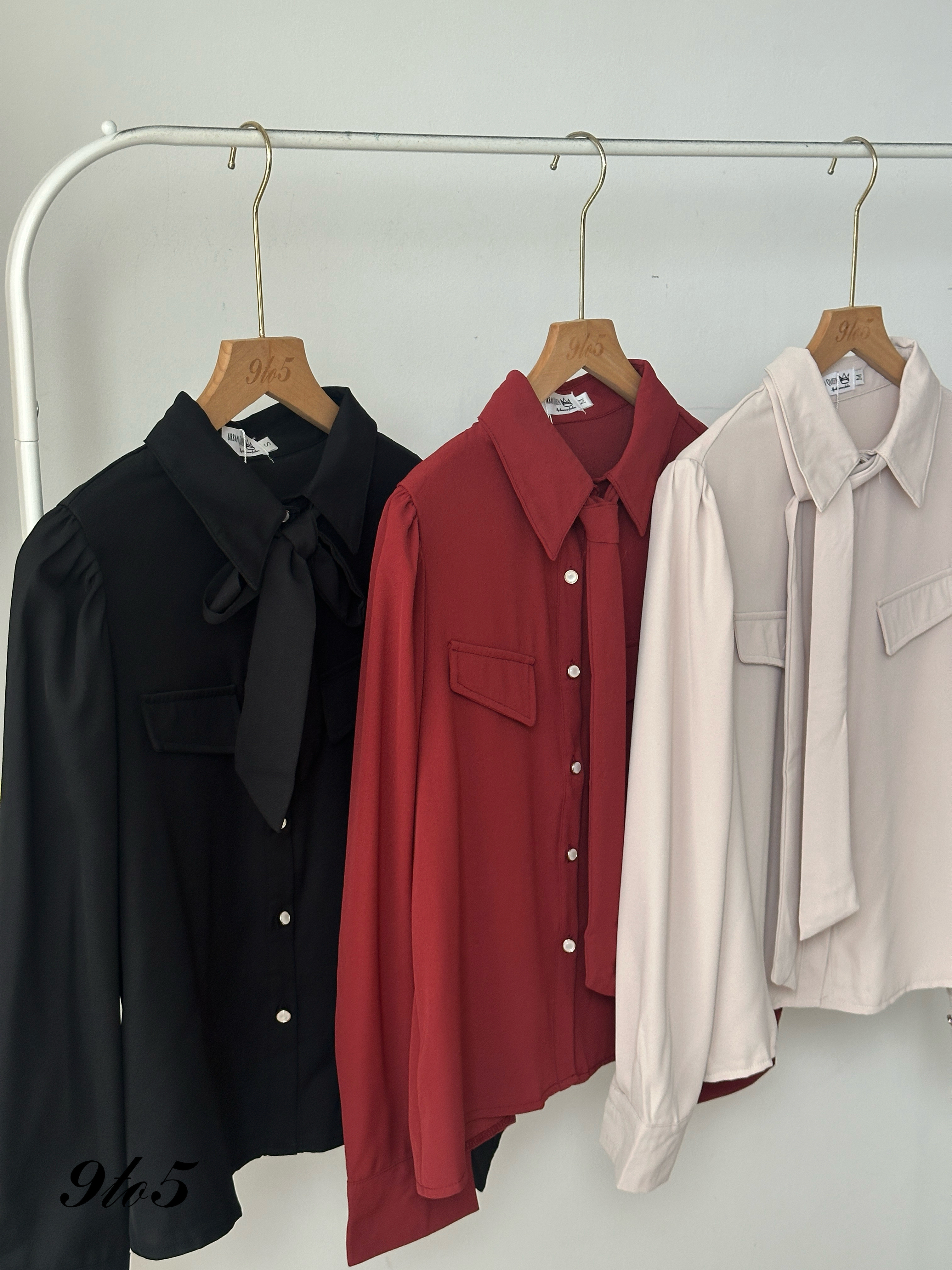 T4034 Self-tie Shirt - 3 Colors