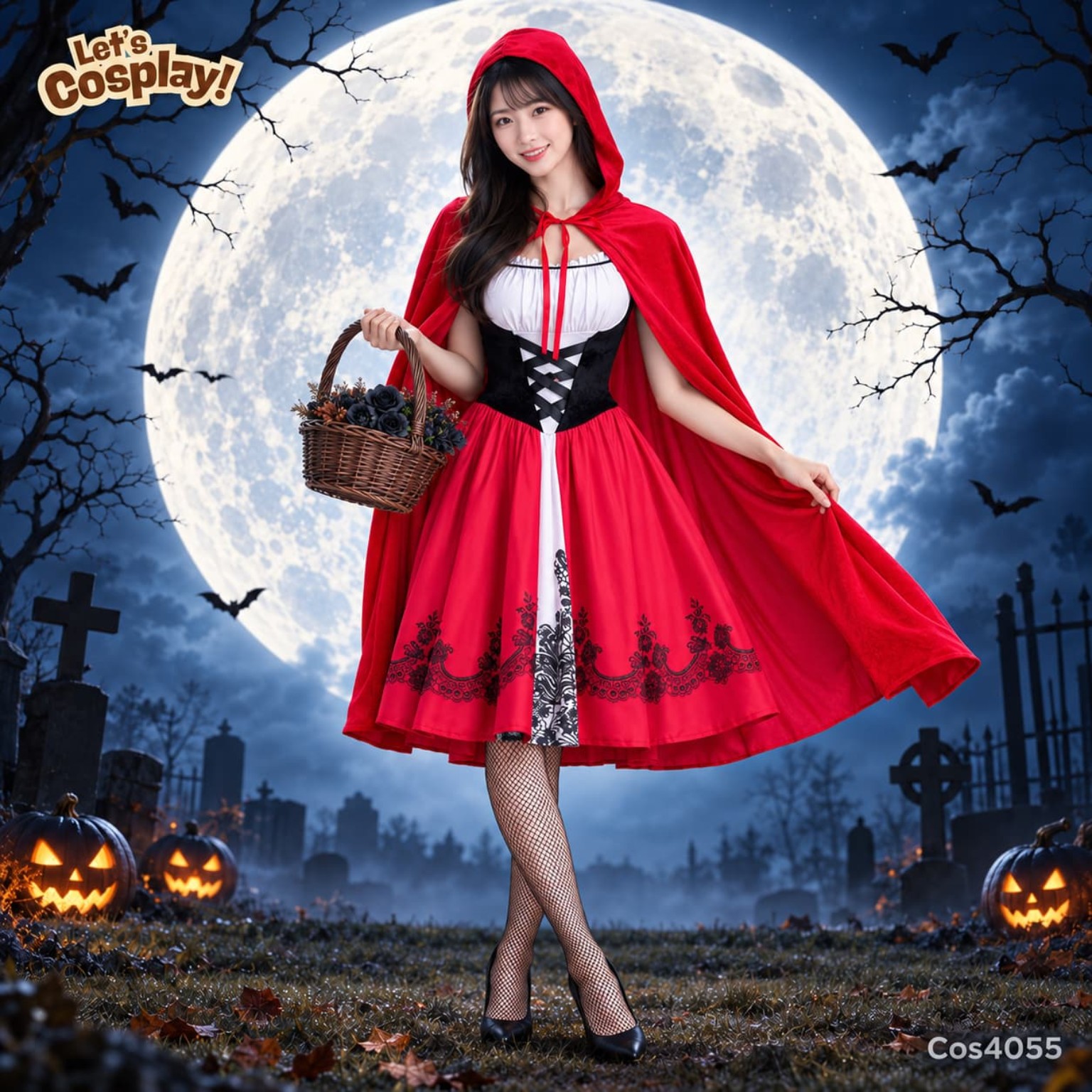成人小紅帽服裝 Little Red Riding Hood Costume 海洋公園哈囉喂萬聖節角色扮演 Lets Cosplay COS4055