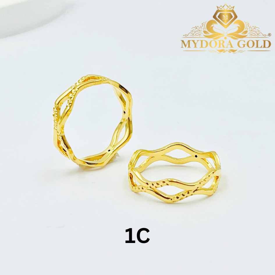 MYDORA Cincin Wave Mirror Minimalist (5G) l EMAS 916/22K