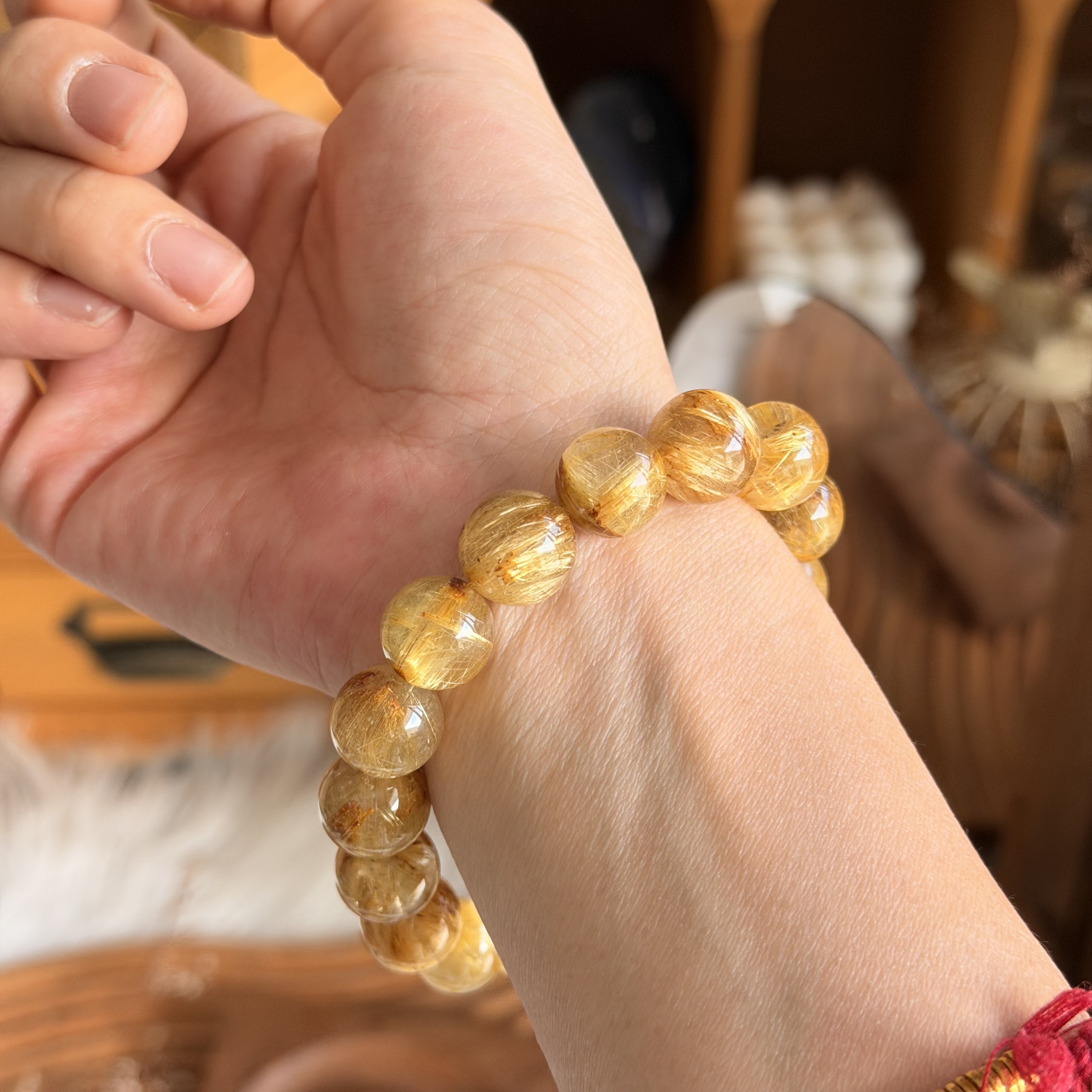 12.6mm金鈦晶手串