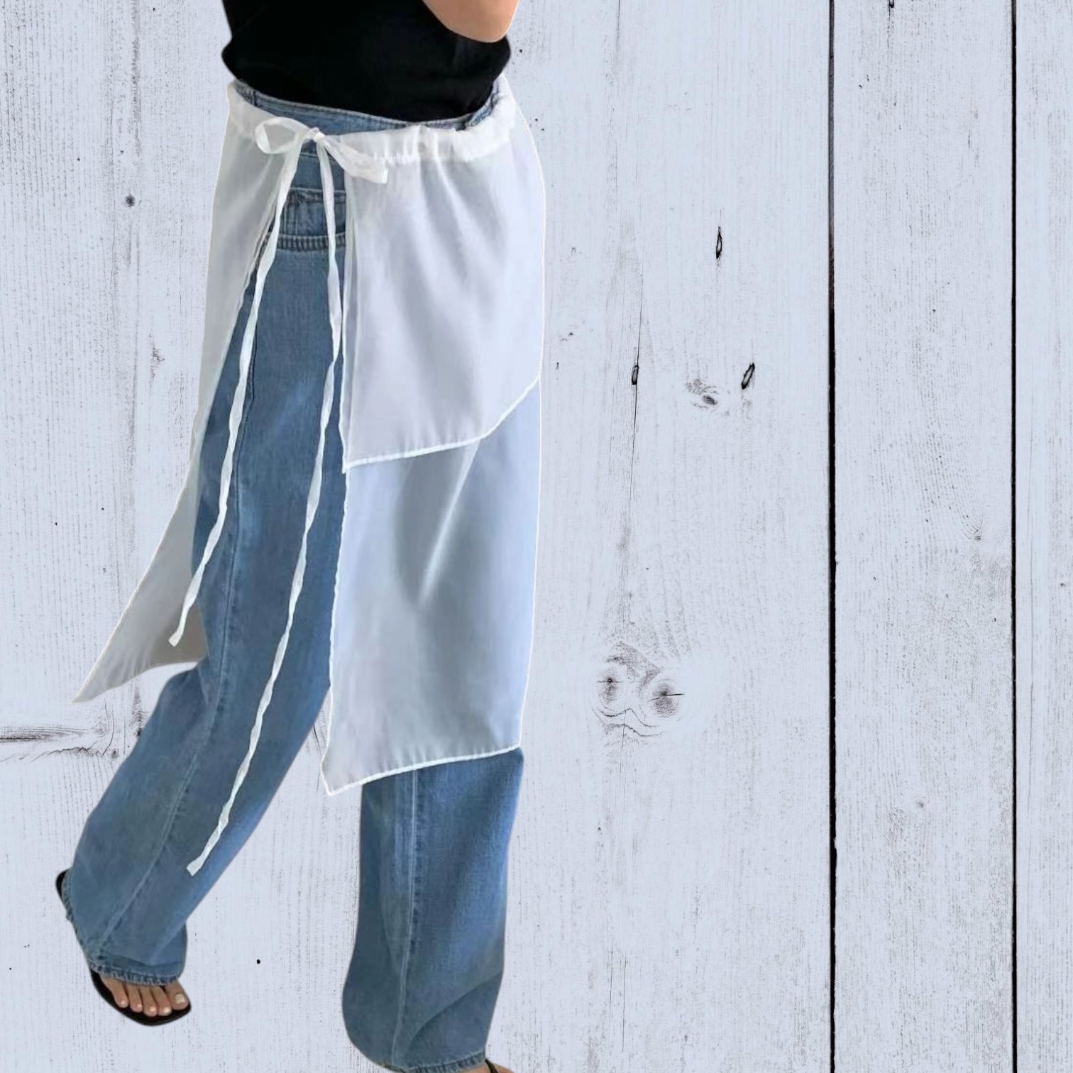 221199 紗質側綁繩裙