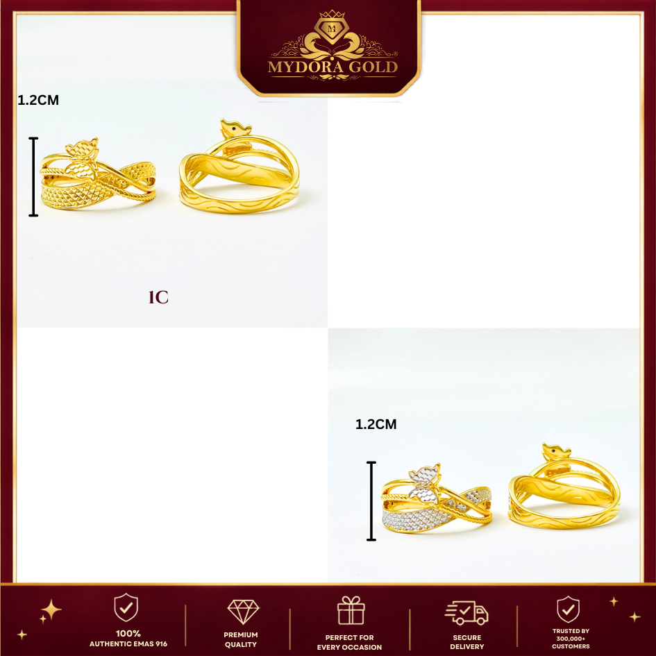 MYDORA Cincin Silang Butterfly Grace (5G) l EMAS 916/22K