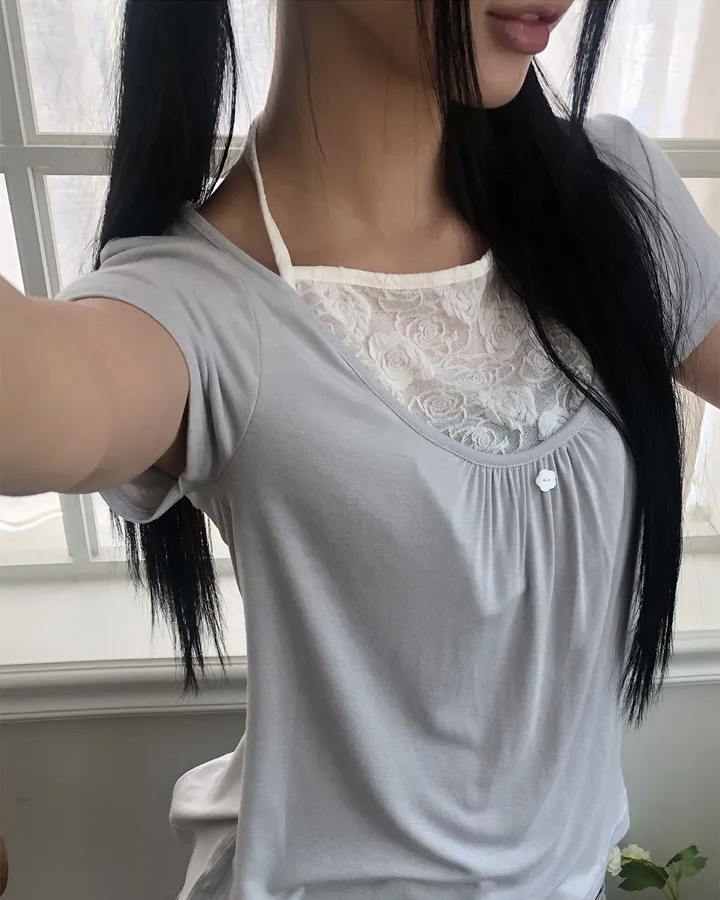 Layer Lace Halter-Neck Top