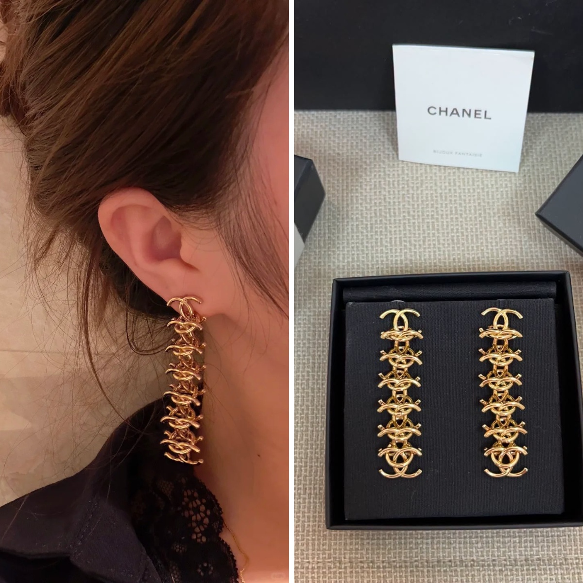 【正品級】Chanel  吊墜耳環 連專櫃禮盒