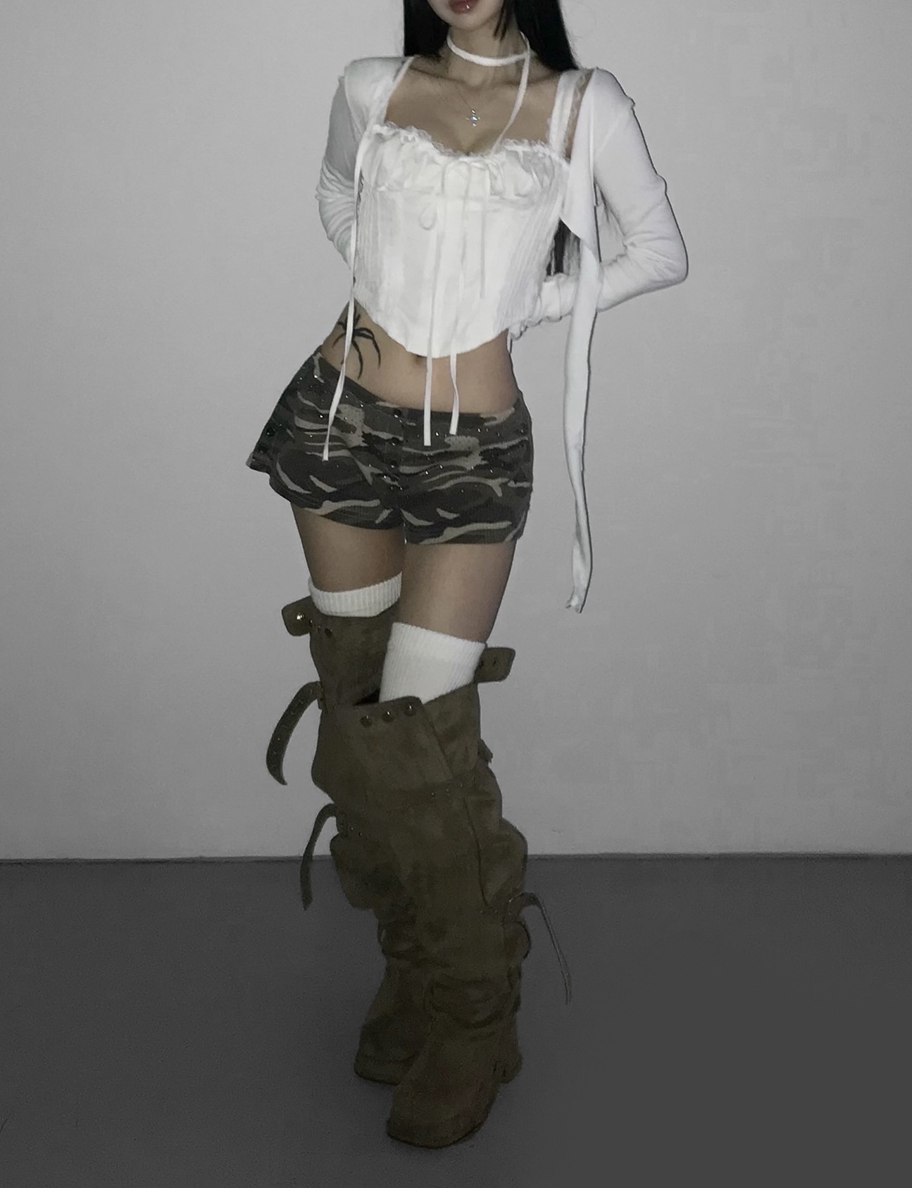 Asymmetrical Grommet Crop Bolero