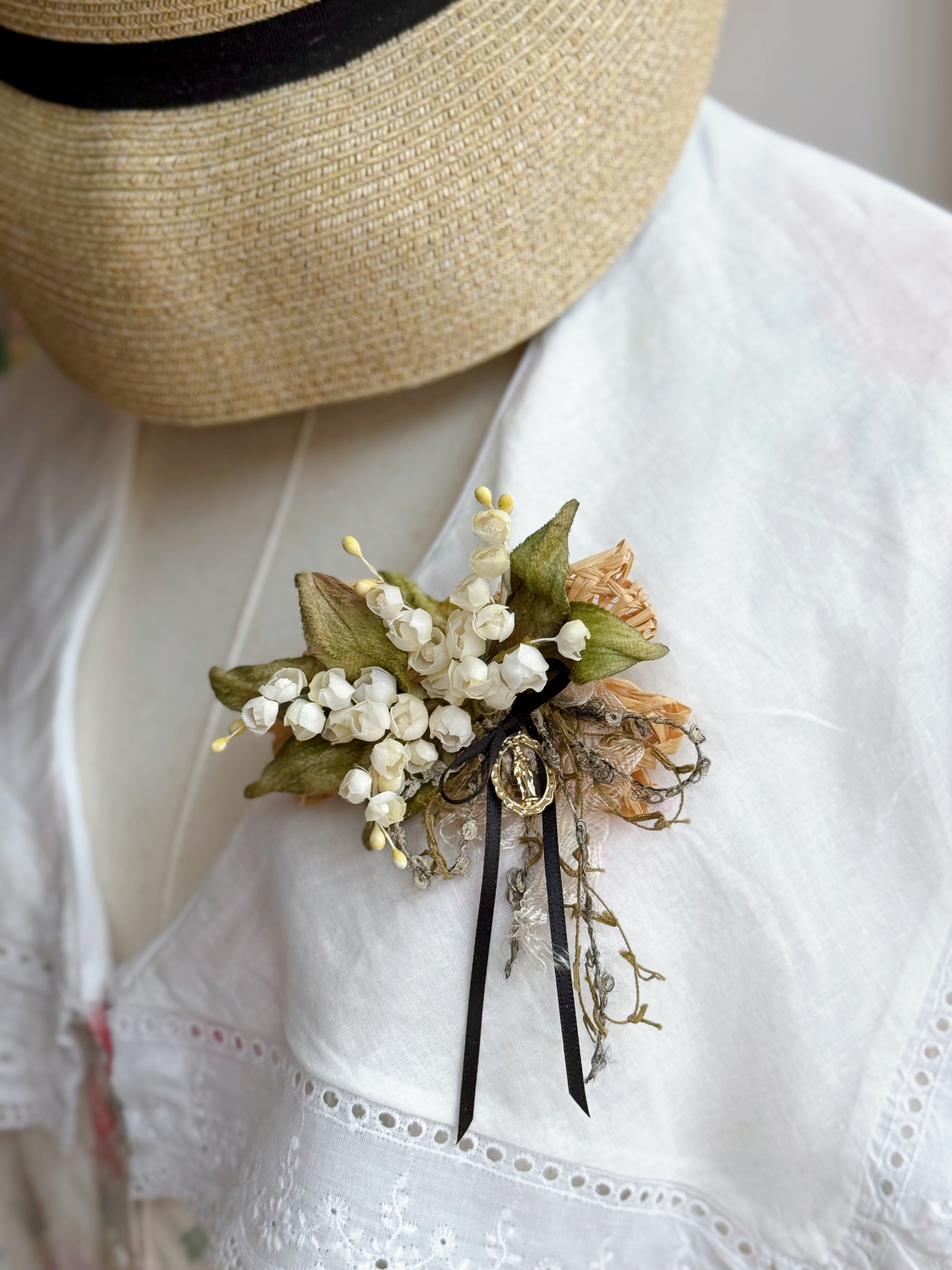 初夏花園 - 鈴蘭髪夾+胸針