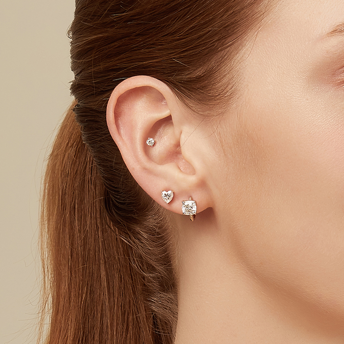 DIDIER DUBOT Moi 玫瑰金單隻心型耳環 (JDHER4S04SC)