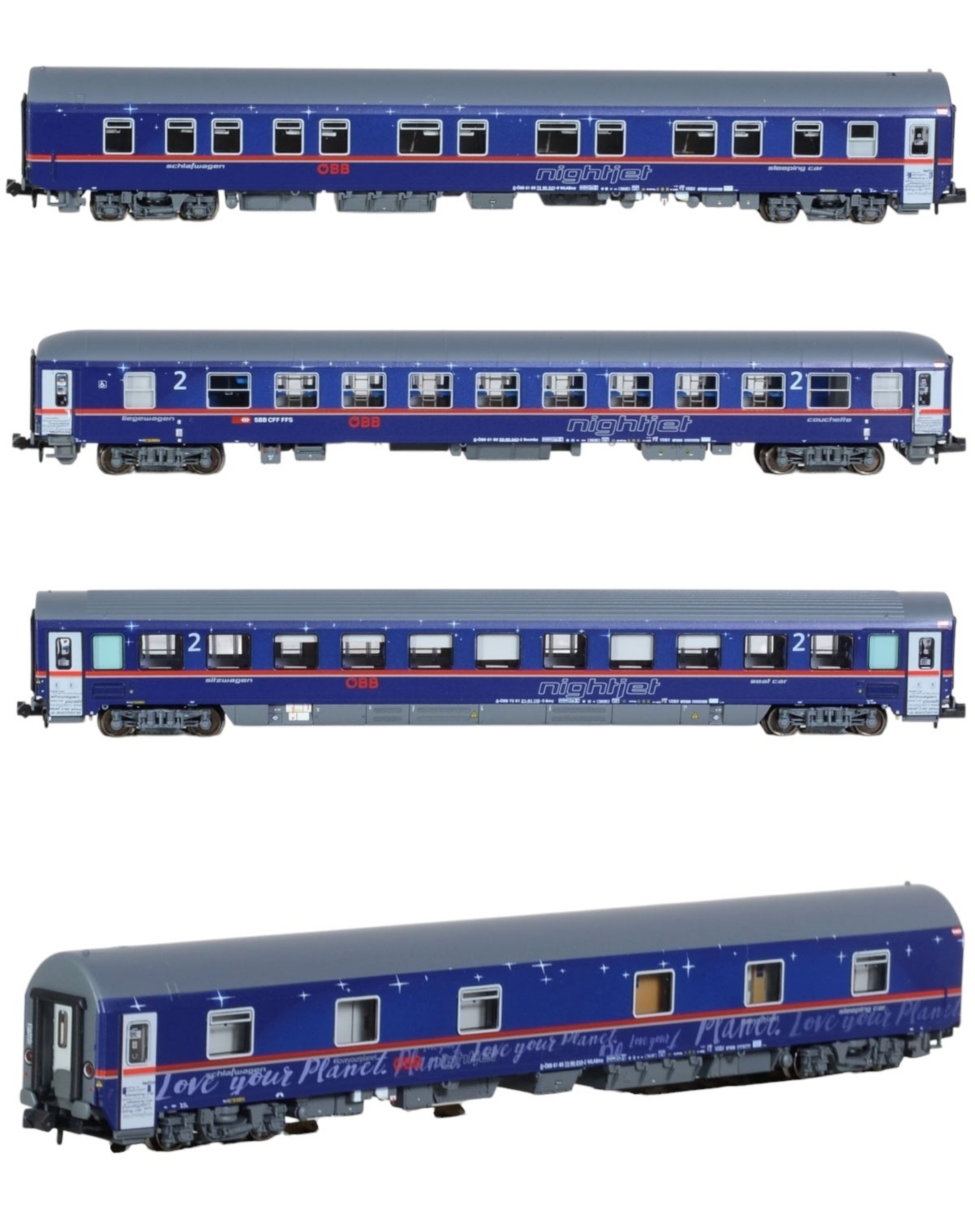 LS models NightJet 8pcs box set (Love your planet ÖBB and SBB grouping) N 1:160