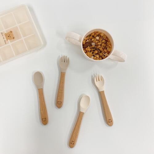 Dottodot 櫸木矽膠叉匙套裝