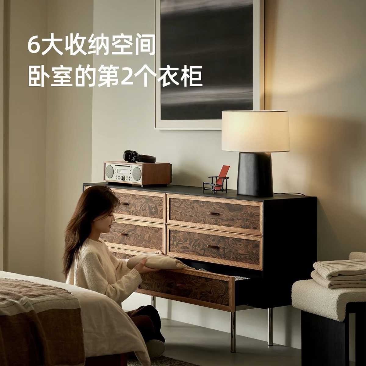 Kena可納/摩卡斗櫃中古實木餐邊櫃家用客廳復古收納儲物櫃玄關櫃 Lockers
