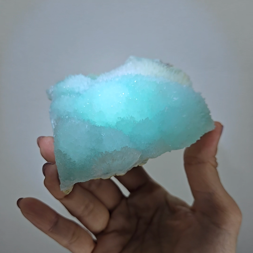Blue aragonite needle cluster with botryoidal formations - AR54