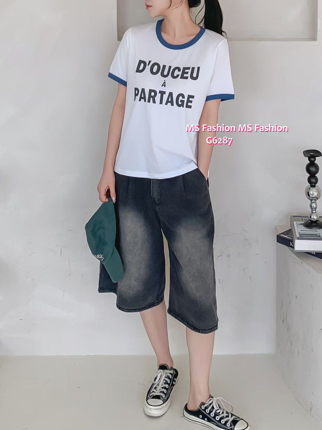 G6287 韓國🇰🇷靚色字母tee