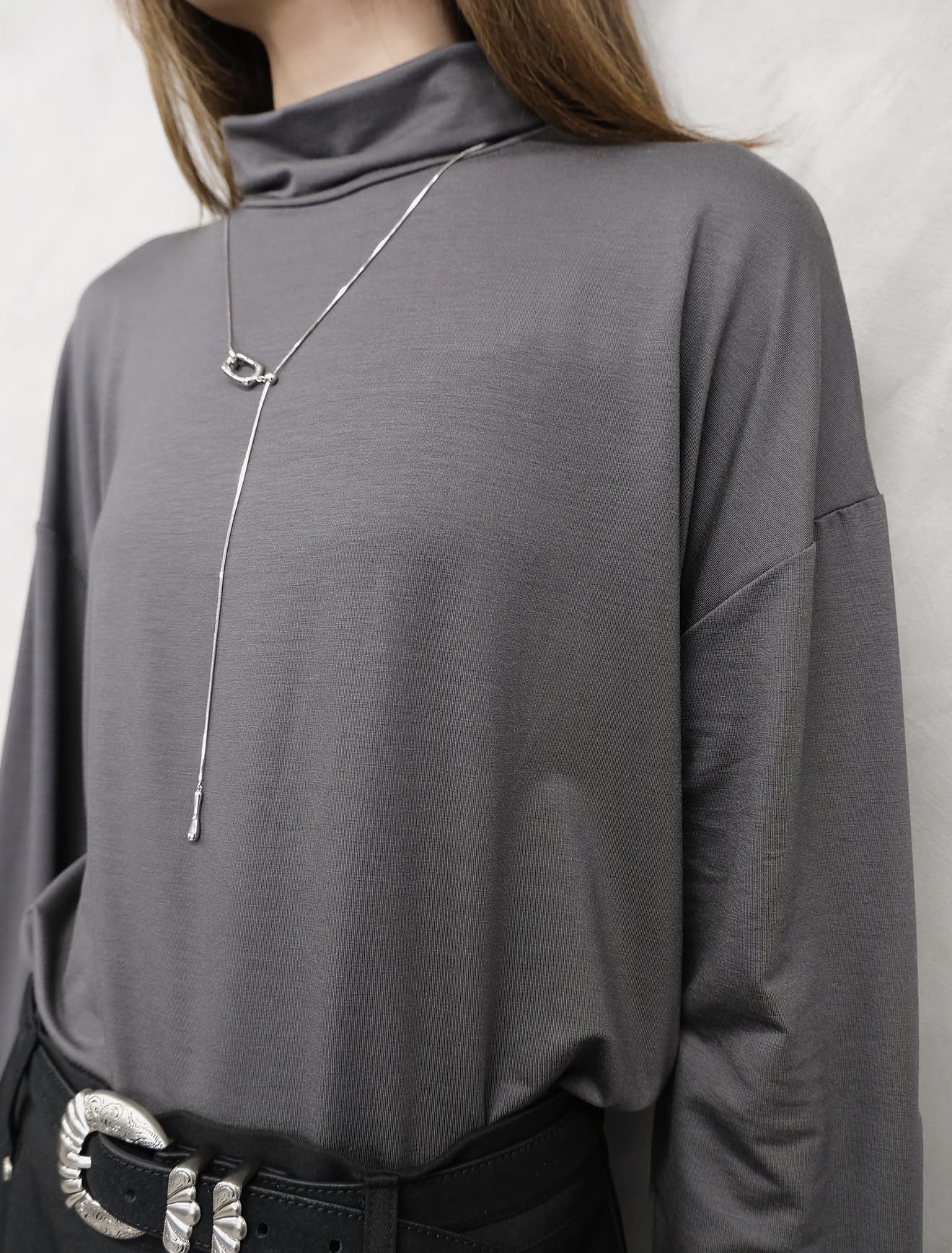 Relaxed Fit Turtleneck Tee #top157