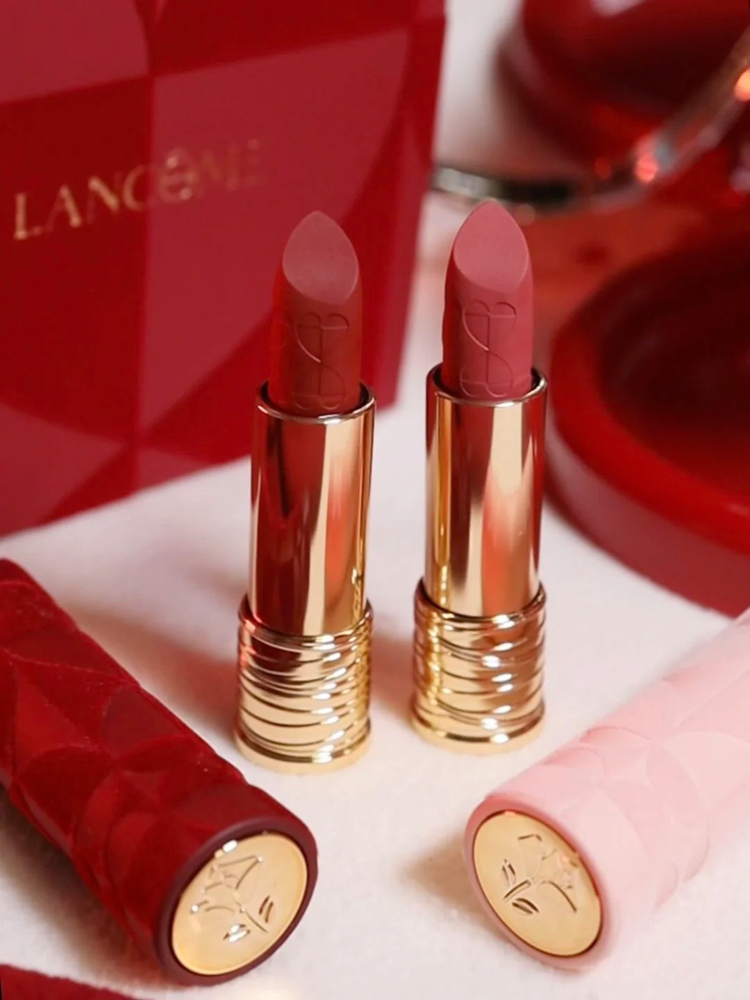 (一星期預訂) Lancome 蘭蔻 新年情人節雙面絕色限定! 粉絲絨唇膏 375 296