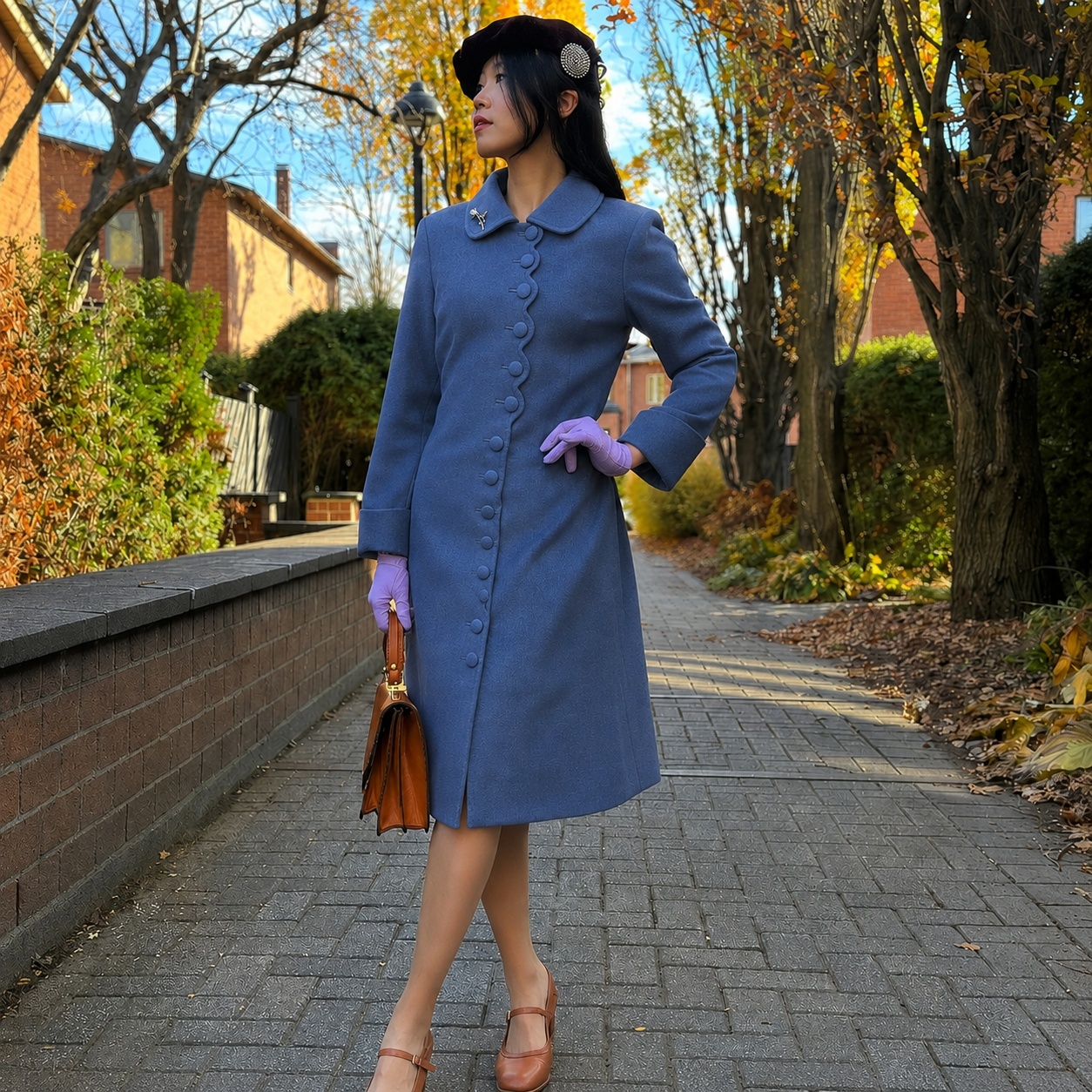 Size S - 1950s Inspired Scallop Grace Coat (FM222) 