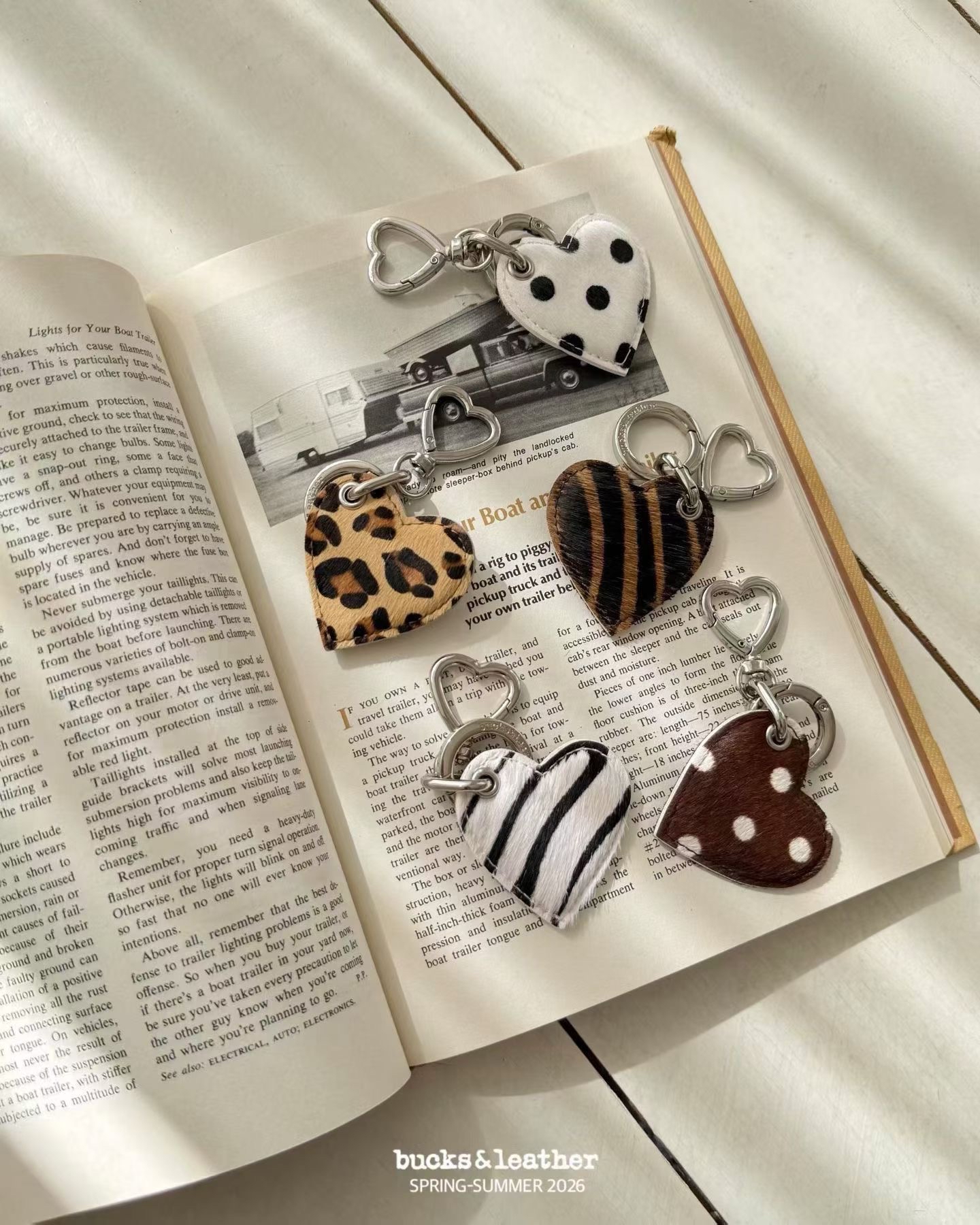 L80 牛皮心心鎖匙扣